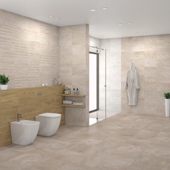 Future Stone Bone Ceramic Floor and Wall Tile 450x450mm