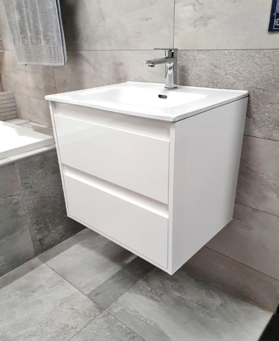 S7004839/S7004808 Revival Gloss White 2 Door Unit inc Basin 