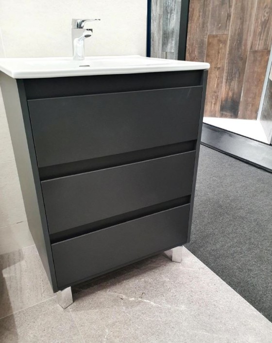 S7004843/S7004808 Revival Graphite 3 Door Unit Inc Basin