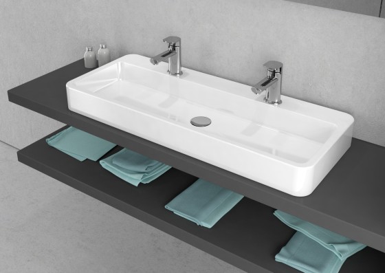 S7006172 Solo Edge 1 Tap Hole Sit On Basin 1000x400x100mm 