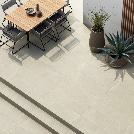 Dolomiti Sabbia Structured Outdoor Porcelain Floor Tile 1200x400x20mm 