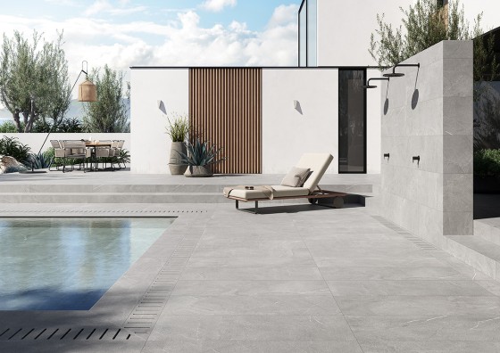 Dolomiti Cenere Structured Outdoor Porcelain Floor Tile 1200x400x20mm 