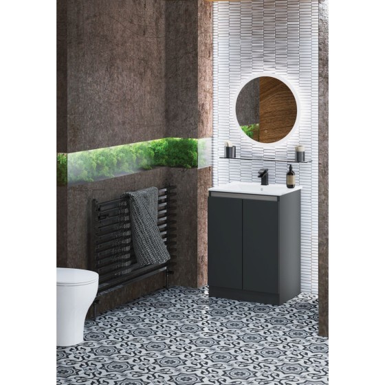 Gloucester Floor Standing 60cm 2 Door Basin Unit Grey Mist