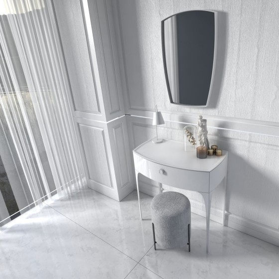 	image of Wimborne Wall Mounted 1 Drawer Bathroom Vanity Unit 82cm Gloss White