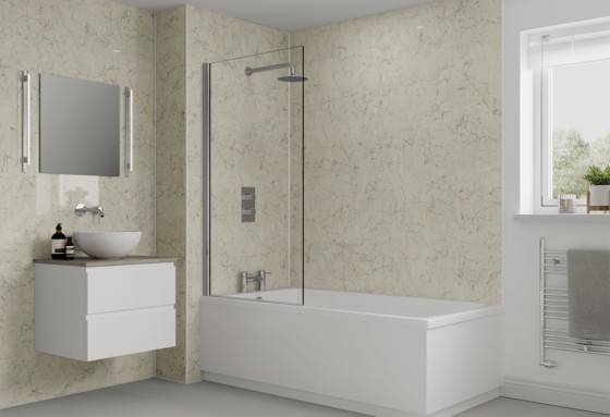 Multipanel Classic Shower Panel Grey Marble (M139) 2400 X 1200 X 11mm Hydrolock