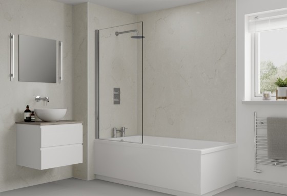 Multipanel Contemporary Shower Panel Marfil Cream (9477) 2400 X 598 X 11mm Hydrolock