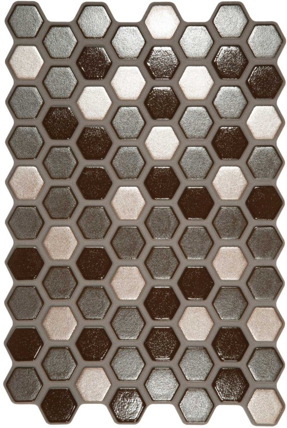 NB19945 Hexagon Brown Interlocking Mosaic 200x300mm - 13.7m²