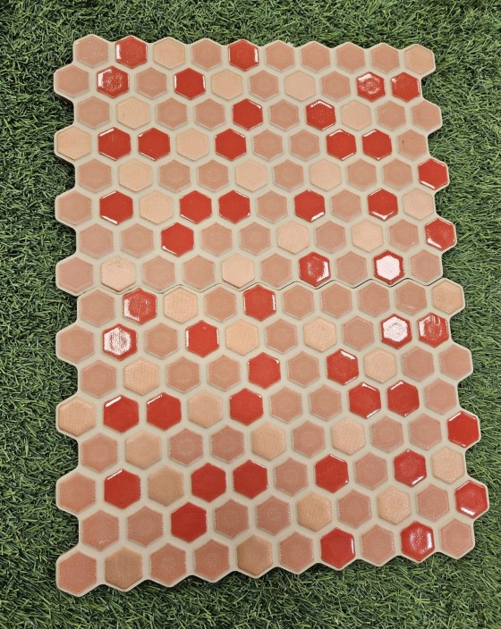 NB19946 Hexagon Interlocking Red Wall Tile 200x300mm - 2.2m²