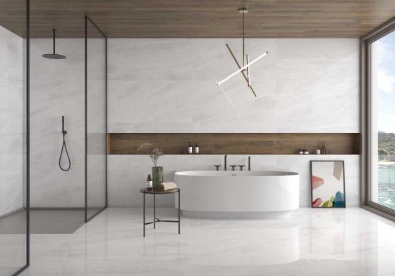 Arcadia White Polished Porcelain Wall & Floor Tile 600x1200mm