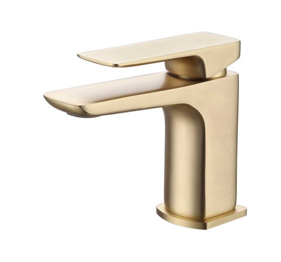 Osborne Brushed Brass Mono Basin Mixer With Clicker Waste 