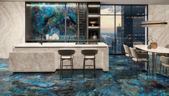 Backlit Stone Blue 600x1200mm Polished Floor And Wall Tile