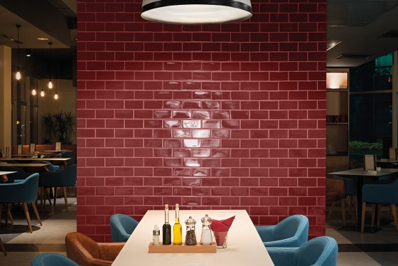 Shades Sangue De Boi Ceramic Wall Tile 70 X 140mm