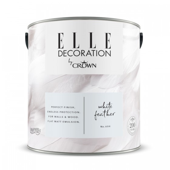 Crown Elle Decoration Flat Matt White Feather No.604 2.5lt