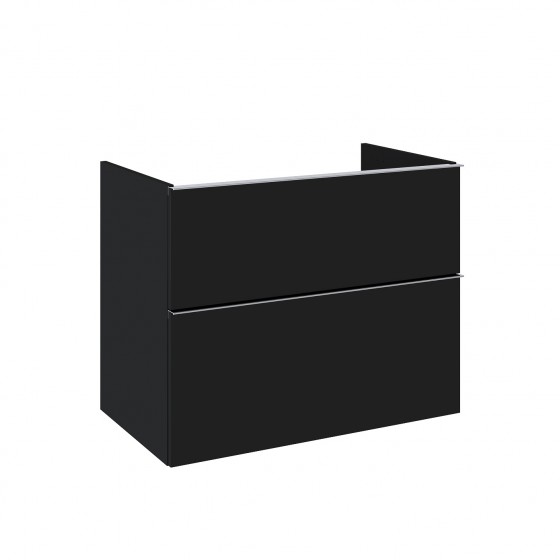 Look Modular Wall Hung Base Unit 80cm 2 Drawer Matt Black