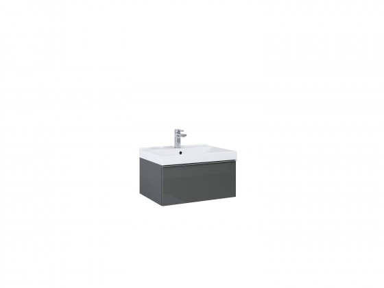 Look Modular Wall Hung Basin Unit 60cm 1 Drawer Anthracite High Gloss  