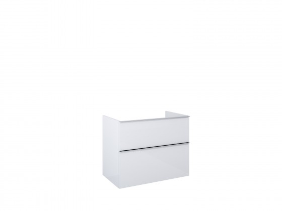 Look Modular Wall Hung Base Unit 80cm 2 Drawer White High Gloss  