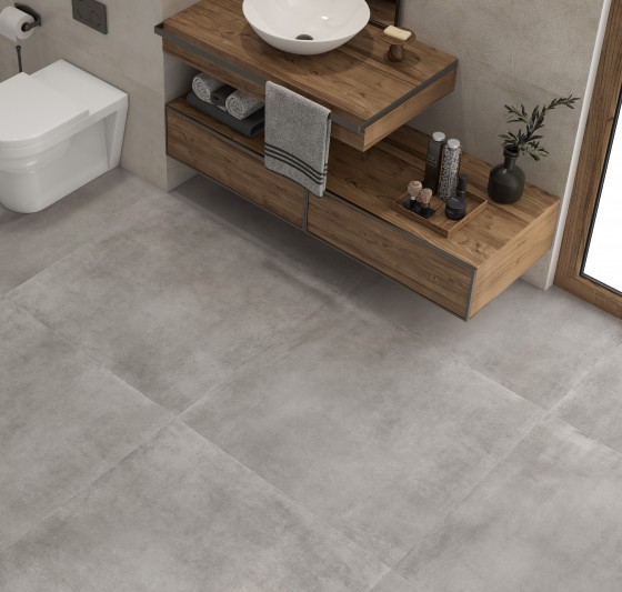 Key Grey Rectified Porcelain Wall & Floor Tile 600x600mm