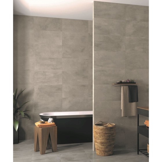 Marmo Stu Grey Matt Ceramic Wall Tile 270x420mm