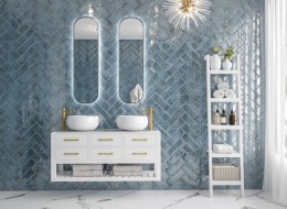 Logan Blue Ceramic Wall Tile 100x300mm