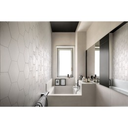 Lume White Hexagon Porcelain Wall and Floor Tile 210x182mm