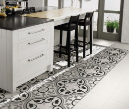 York Black and White Porcelain Wall and Floor Tile 250x250mm