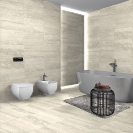 Pure Travertine Beige Ceramic Wall Tile 300x600mm