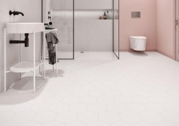 Granada Hexagon White Floor and Wall Tile 198x228mm