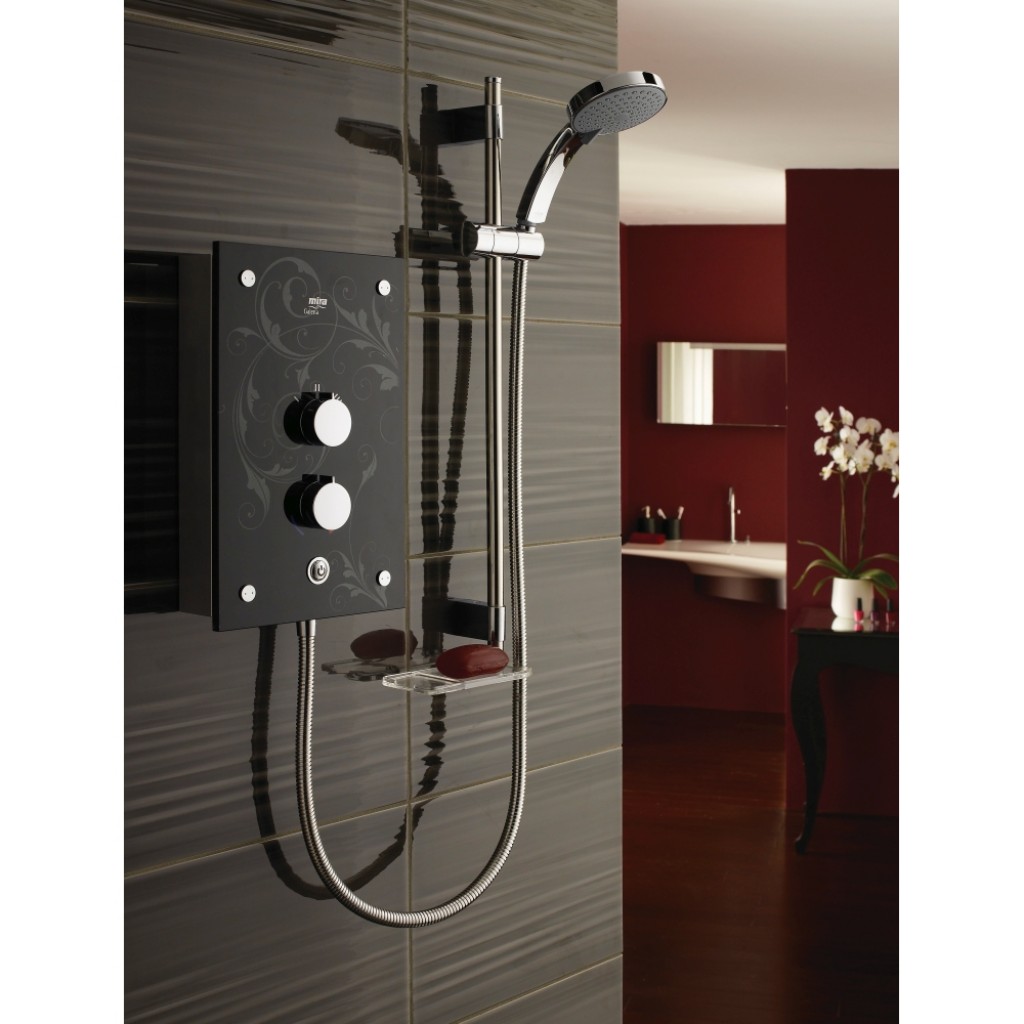 Mira Galena 9.8kw Shower Large 5 Spray Head - Black Flock