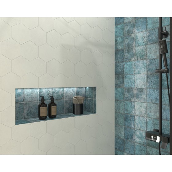 Utopia Hex White Porcelain Wall and Floor Tile 150x170mm