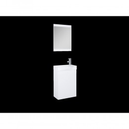 Drift White Gloss Cloakroom Basin Unit With 1 Offset Tap Hole Basin 445