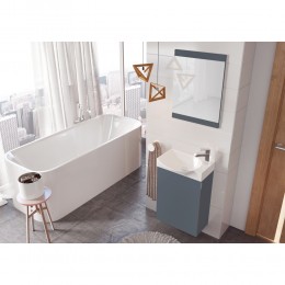 Drift Anthracite Gloss Cloakroom Basin Unit With 1 Offset Tap Hole Basin 445