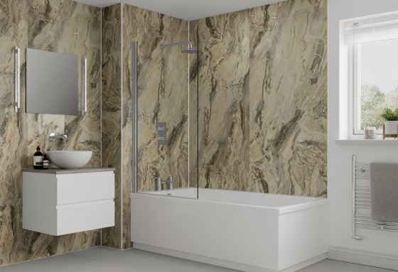 Multipanel Classic Shower Panel Cappuccino Stone (7256) 2400 X 900 X 11mm Hydrolock