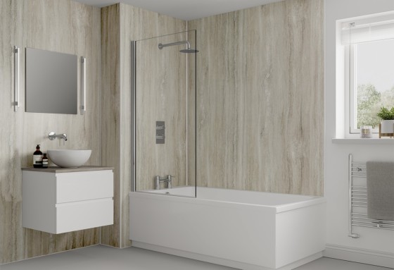 Multipanel Contemporary Shower Panel Jupiter Silver (3458) 2400 X 1200 X 11mm Unlipped