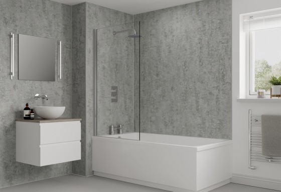 Multipanel Linda Barker Shower Panel Concrete Elements (8830) 2400 X 900 X 11mm Unlipped