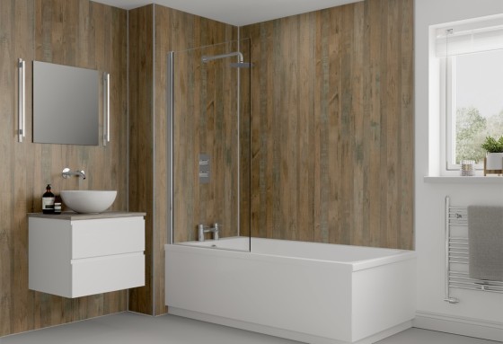 Multipanel Linda Barker Shower Panel Salvaged Plank Elm (9480) 2400 X 1200 X 11mm Unlipped