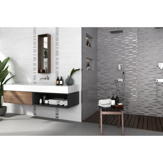 Simplex Centre White Ceramic Wall Tile 310x610mm