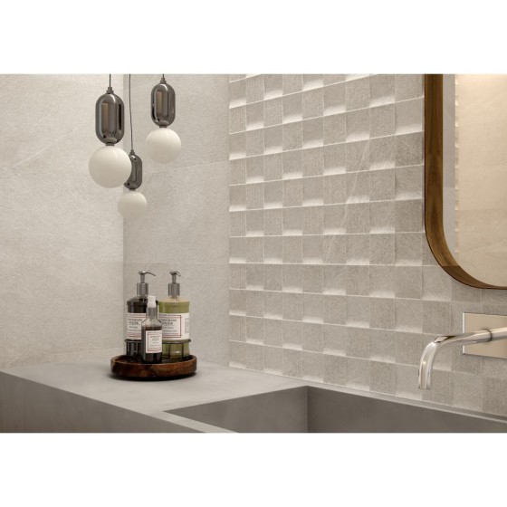 Ridge White Ceramic Wall Tile 310x610mm