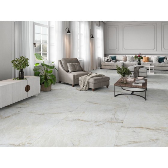 Gemstone White Matt Porcelain Floor and Wall Tile 1000x1000mm