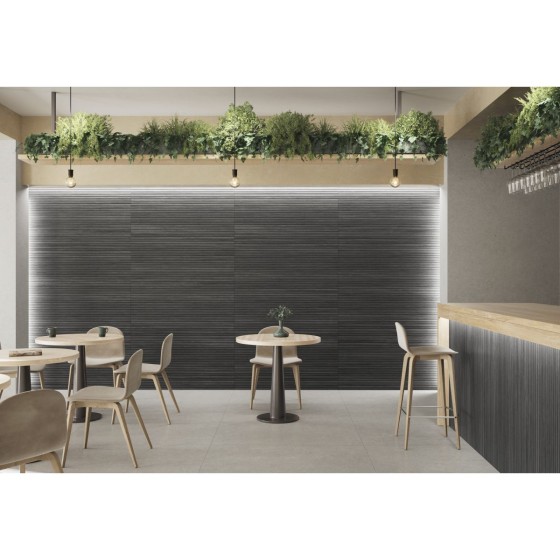 Kobe Slatwood Black Porcelain Wall Tile 600x1200mm