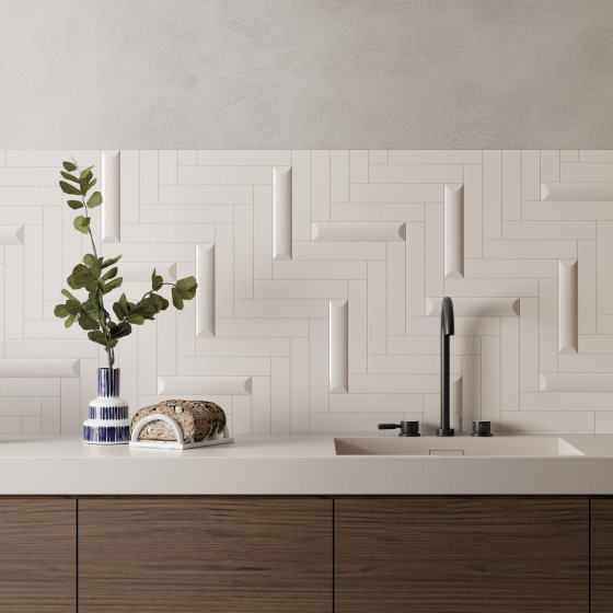 Up White 50x250 Matt Ceramic Wall Tile 50x250mm