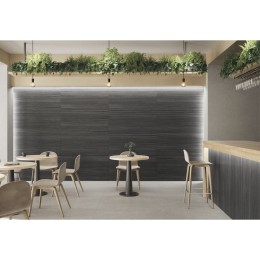 Kobe Slatwood Black Porcelain Wall Tile 600x1200mm