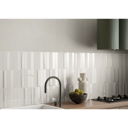 Up White 50x250 Cuscino Gloss Ceramic Wall Tile 50x250mm