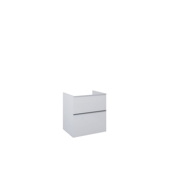 image of Look Wall Hung Bathroom Worktop Unit 60cm 2 Drawer Matt Stone With Black Handles