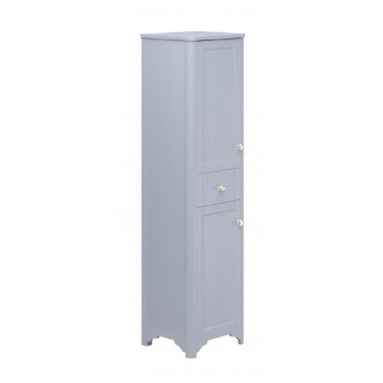 image of Heritage 460 Tall Bathroom Cabinet 2 Door 1 Drawer Denim Ash