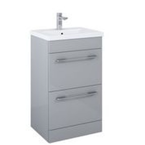 image of Appeal 50cm 2 Drawer Bathroom Vanity Unit Matt Black