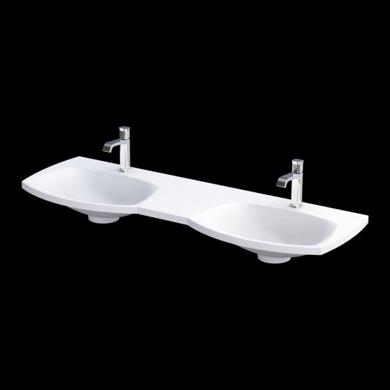 image of Wimborne 1 Tap Hole Double Bathroom Basin And SInk 144cm Matt