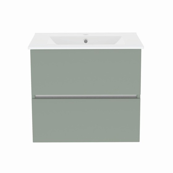 image of Gloucester 60cm Wall Hung 2 Door Bathroom Vanity Unit and Basin Sink Grey Mist