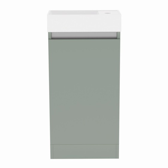 image of Gloucester 40cm Floor Standing Single Door Bathroom Vanity Unit and Basin Sink Sage Green