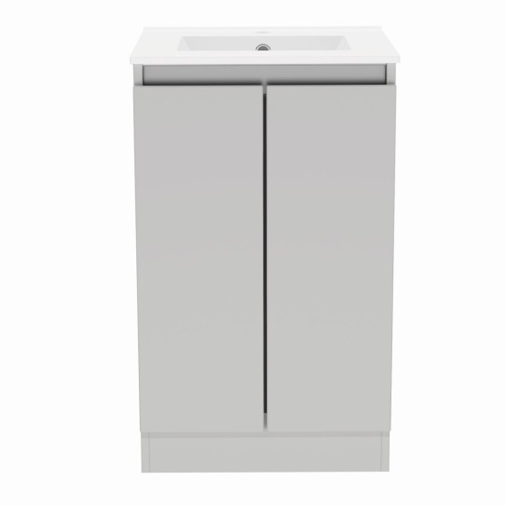 image of Gloucester 50cm Floor Standing 2 Door Bathroom Vanity Unit and Basin Sink  Grey Mist