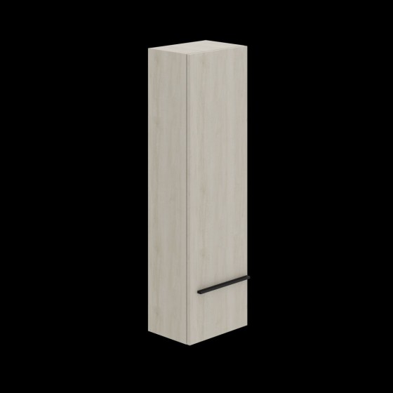 image of Ivy 35cm Wall Hung 1 Door Bathroom Cabinet White Halifax Oak